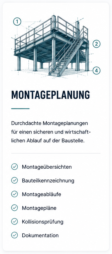 Montageplanung für Stahl- und Metallkonstruktionen